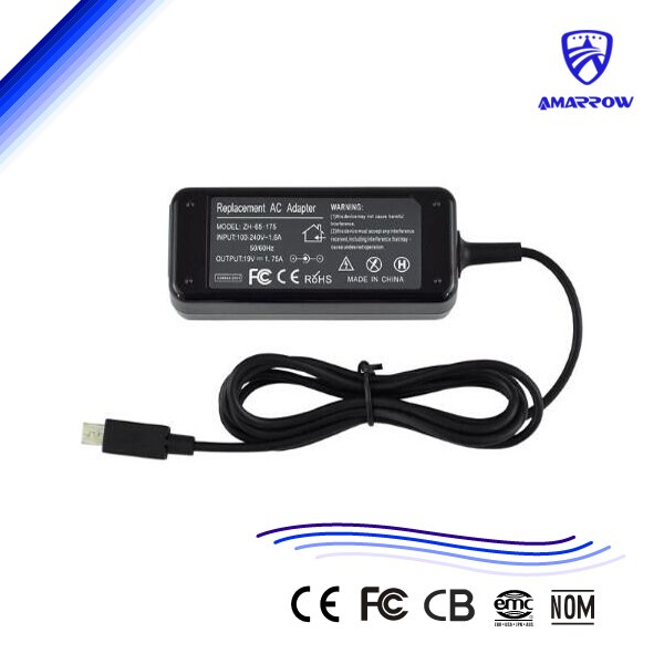 Amarrow laptop-netzteil für asus eeebook  x205 x205t x205ta e202 e202sa e202 sa 3050 e205sa tp200s tp200sa 19v 1.75a