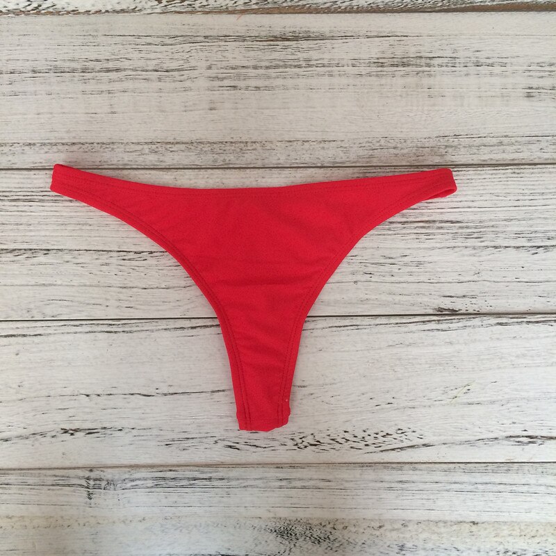 Solid string bikini underbukser brasiliansk badetøj tanga badedragt trusser badedragt bund bikini badetrusser parte de abajo bas: Seks