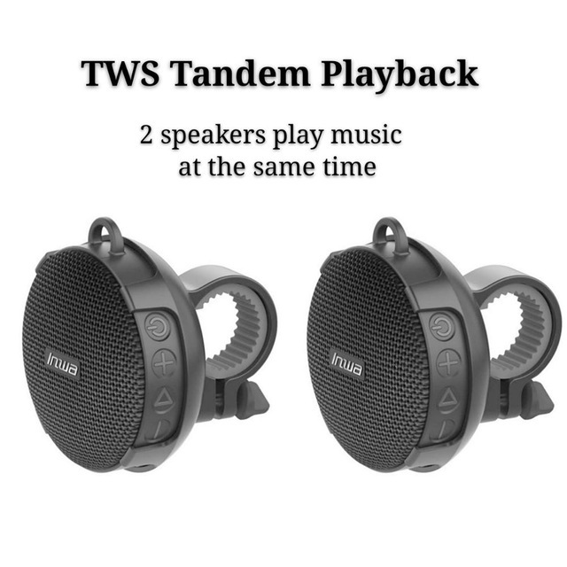 Portable Bikes TWS Bluetooth Speaker Bicycle Column Waterproof Shower Speaker Acoustics Sound Boombox Soundbar Woofer Hands Free: TWS double black