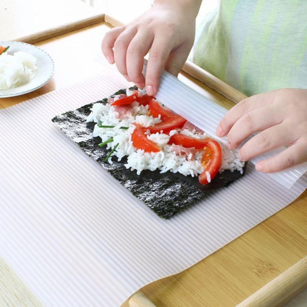 Alfombra para Sushi de silicona de alimentaria, máquina de hacer tartas enrollables de arroz, seguros y duraderos utensilios de cocina, artículos para el hogar