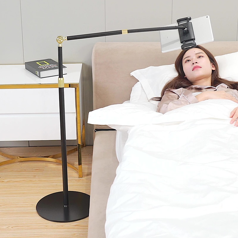 SMOYNG supporto pieghevole pieghevole per Tablet da pavimento con braccio lungo pieghevole per supporto da 5-13 pollici iPhone IPad pro12.9 supporto per lettino