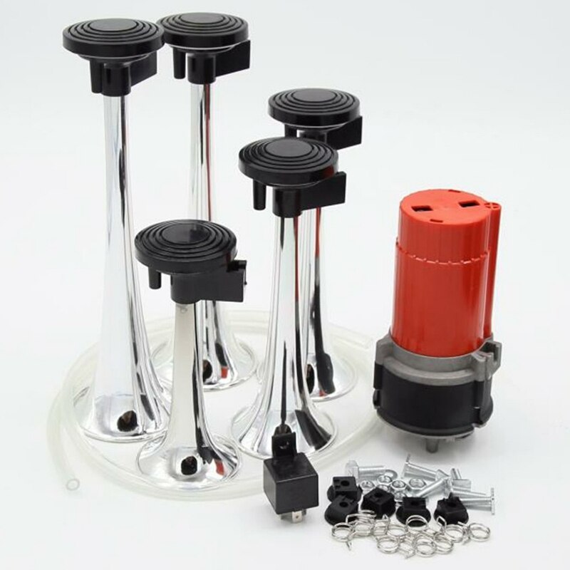 125Db 12V 5 Red Dixie Car Trumpet Air Horns DIXIE Musical Air Horn Dukes of Hazzard General Lee for Car Truck Boat