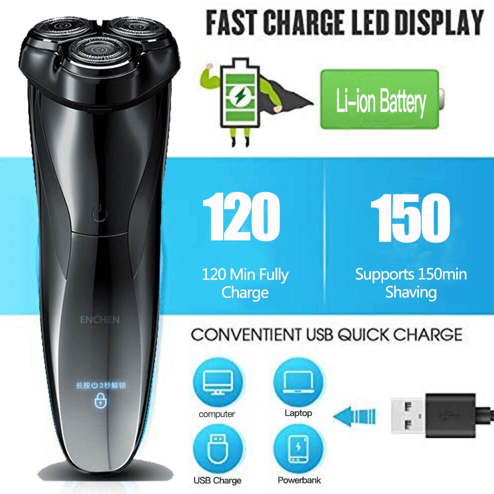 Electric Shaver 3D Triple Blade Floating Razor Sha... – Grandado