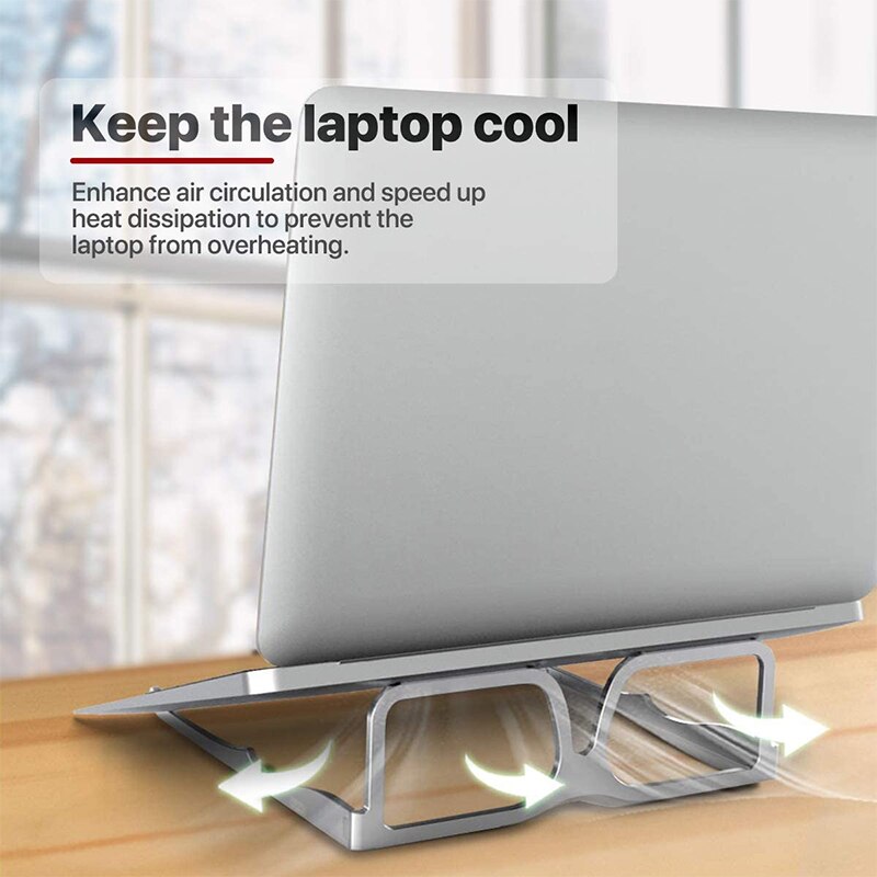 Portable Aluminum Computer Holder Laptop Stand Bracket Cooler Cooling Ergonomic for IPad/Macbook/Notebook Foldable Stand Glasses
