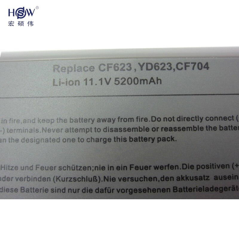 HSW Laptop Battery For Dell Latitude D820 D830 D531 D531N Precision M65 312-0538 451-10308 451-10309 451-10326 451-10327 CF623