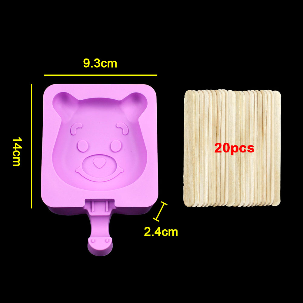 Moldes de silicona para helado DIY, molde para paletas de mano casero, molde para palitos de queso, bandeja de hielo con tapa: Verde