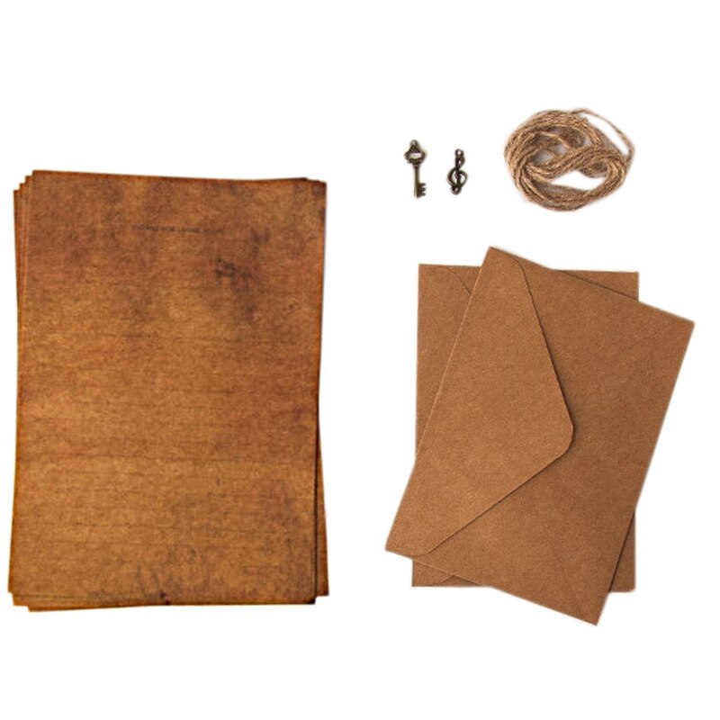 12 Uds. Clásico de estilo europeo de papel Kraft para escribir letras, papel de papelería: 1