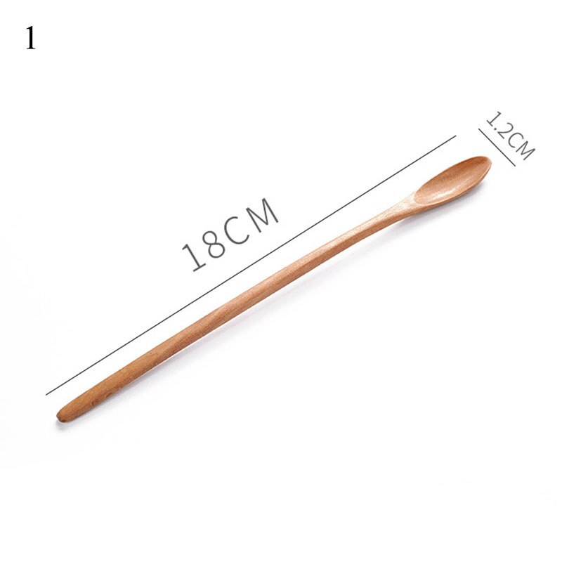 1pc colheres de madeira para cozinhar mel servidor chá café agitando colheres de tinta cor mel chá colheres de chá acessórios de café utensílios de mesa: Light Grey