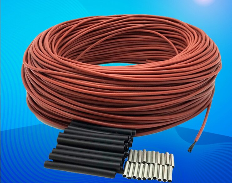 Upgrade Silicone Rubber Jacket Carbon Fiber Heating Wire Warm Floor Cable 33 Ohm/m 3 Mm 100M