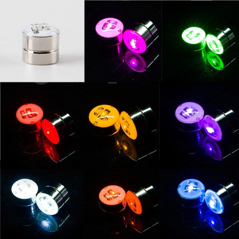 9 Colors Magnetic Light Up LED Flashing Blinking Shining Earrings Led No Piercing Ear Studs Kit Party Shiny Jewelry