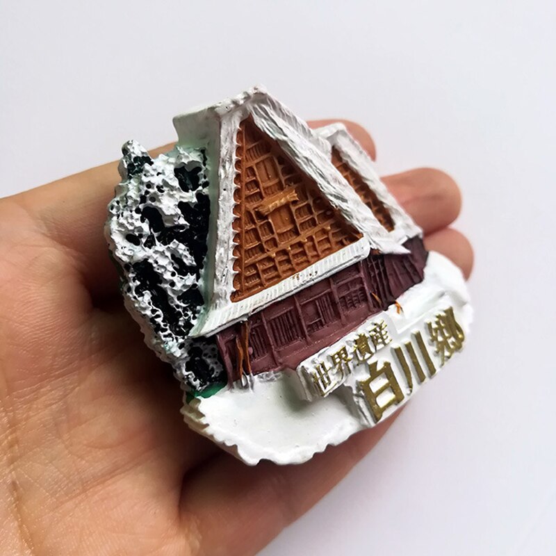 Japan shirakawago naturskønne harpiks køleskab magnetisk mærkat turisme souvenir køleskab magnet diy boligindretning