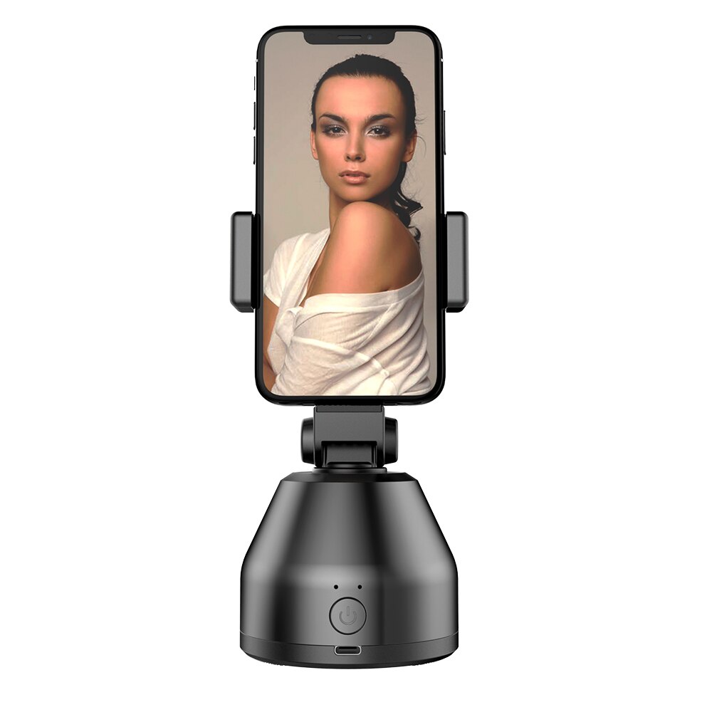 Clever Gimbal Bluetooth Selfie Stock Verfolgung Halfter 360 Grad Drehung Auto Gesicht Verfolgung Smartphone Vlog Schießen Telefon Halfter: schwarz