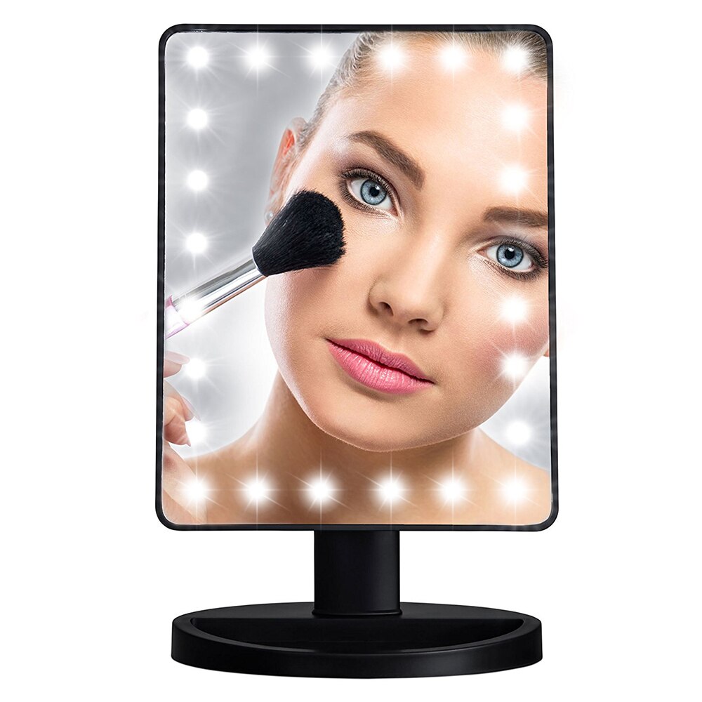 Donwei Led Touch Screen 24 Licht Make-Up Spiegel Tafel Desktop Make Spiegels Vanity Licht Gezondheid Beauty Led Spiegel Batterij