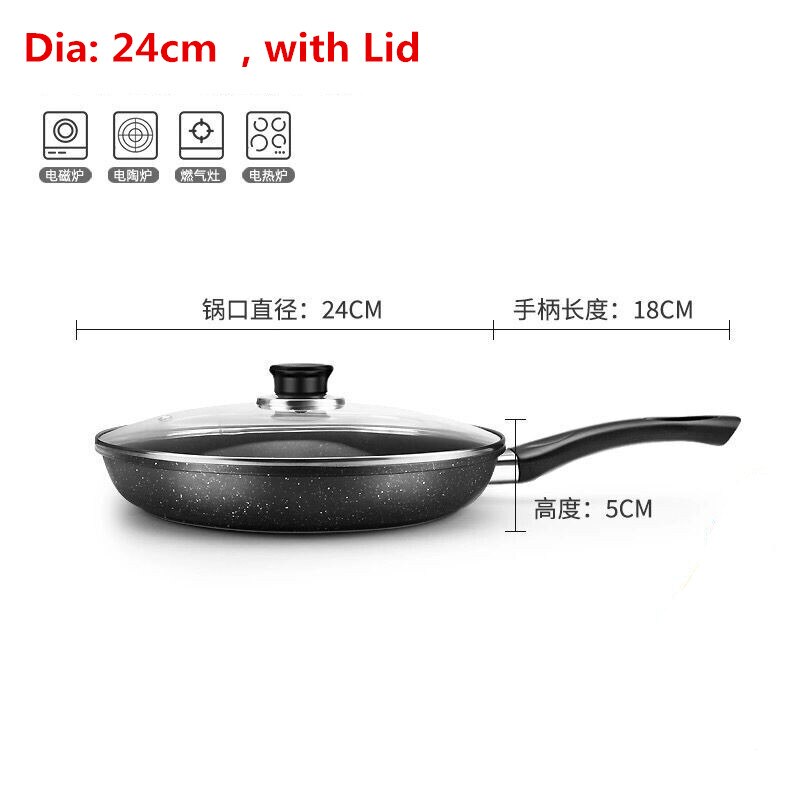 Band Marble Stone Nonstick Frying Pan with Heat Resistant Plastic Handle,Granite Induction Egg Skillet,Dishwasher Safe: B