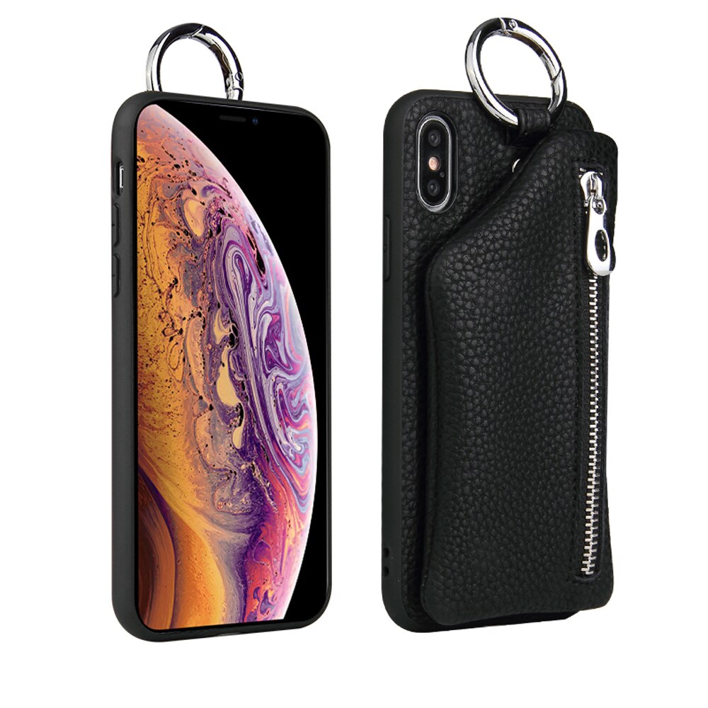 Portemonneehoesje voor iphone x xs xr xsmax meisjeszakhoesje voor apple iphone x xs max hoesjes fundas coque para: Voor iphone x / Zwart