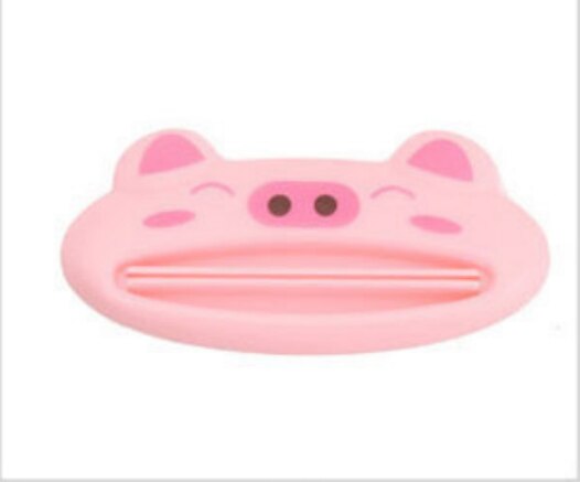 Practical Animal Easy Toothpaste Dispenser Plastic Tooth Paste Tube Squeezer Useful Toothpaste Rolling Holder for Home Bathroom: Pink
