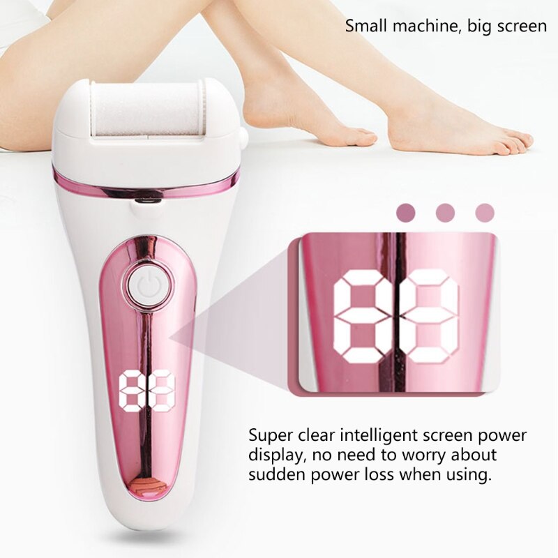 Lime de pied rechargeable électrique de calus de pied avec 3 têtes de meulage et outils imperméables de soin de pied
