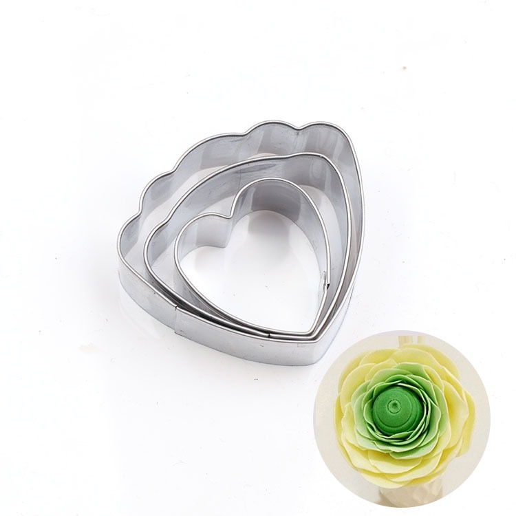 Rostfritt stål brittiskt sockerblomma skärande diy dahlia austin rose ranunculus kronblad mögel skärare polymer lera verktyg