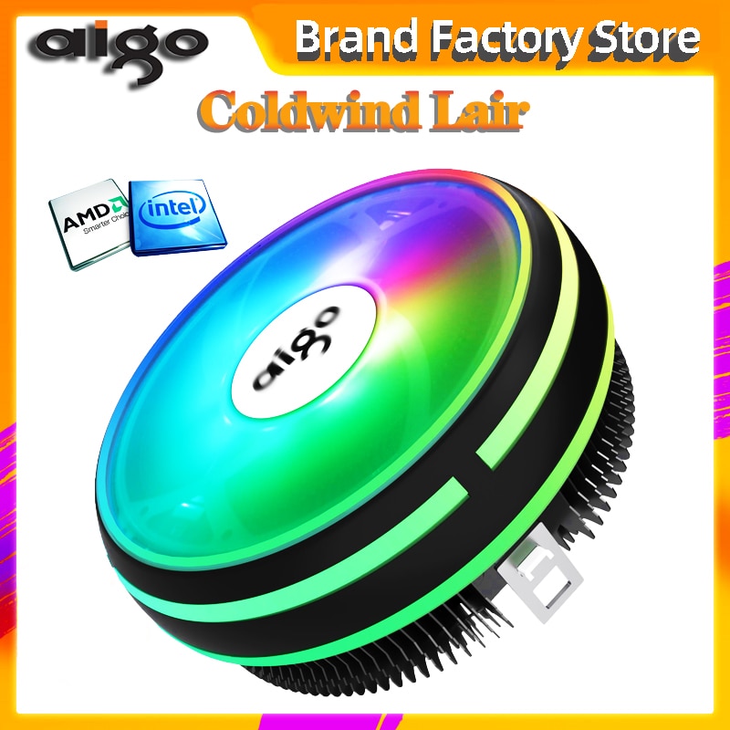 Aigo CPU Cooler LED 120MM CPU Cooling Fan cpu cooler LGA/115X/775/AM3/AM4 4Pin PC CPU Cooling Radiator Heat Sink i3/i5/cpu fans