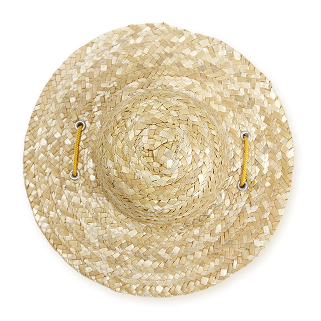 Moda Wykonany ręcznie kapelusz dla psa placki słomkowy kapelusz regulowany pasek kot czapka plażowa szczeniak kotek słońce kapelusz tkane sombrero słodkie zwierzątko akcesoria