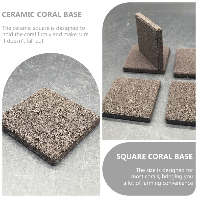 10pcs 40mm/50mm/56mm SPS Ceramic Coral Frag Plug Aquarium Decoration Square Coral Reef Frags Base Fish Tank Accessories