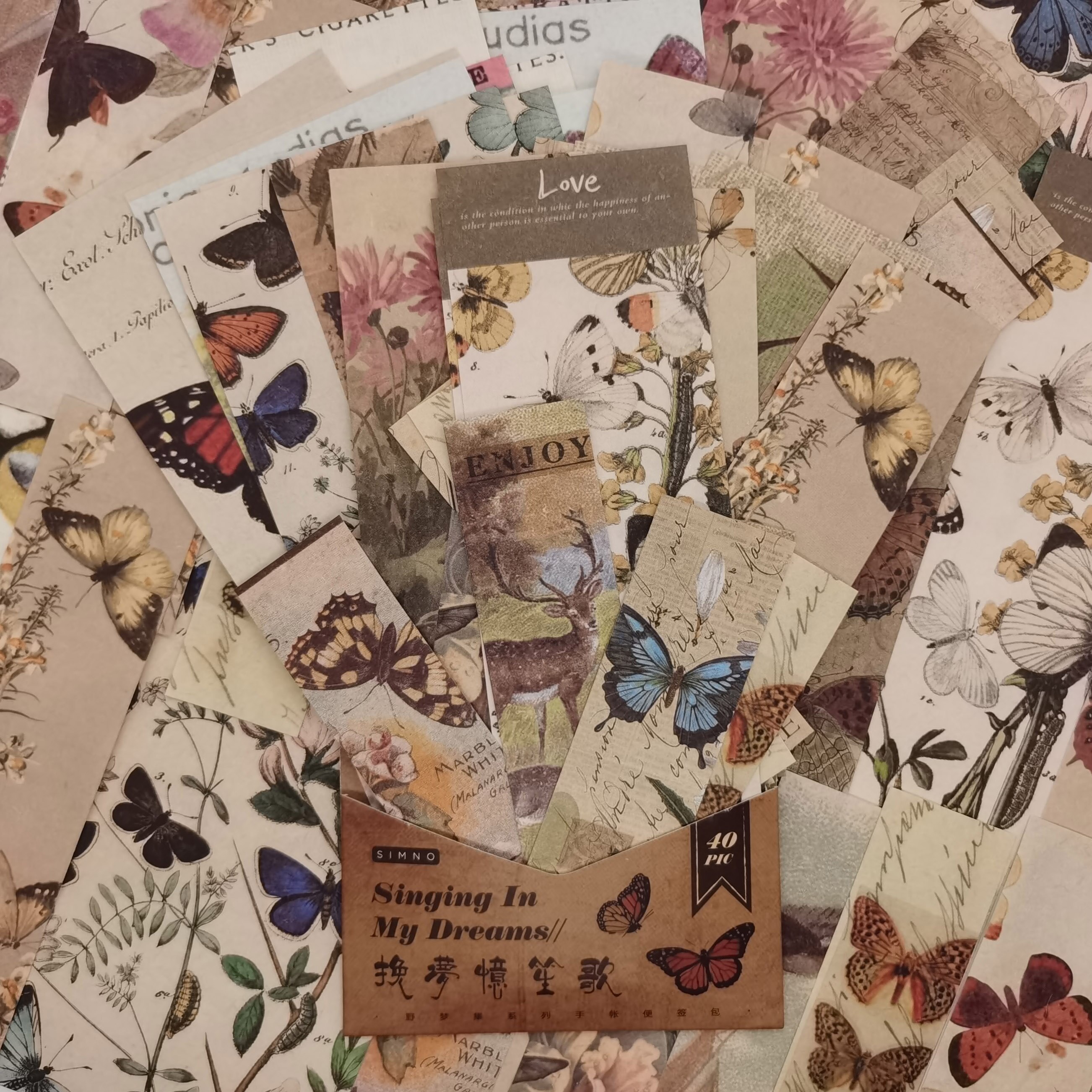 Vlinder Vintage Scrapbooking Ambachtelijke Papier Kawaii Art Junk Journal Deco Sticker Natuurlijke Collection Diy Collage Materiaal Papier