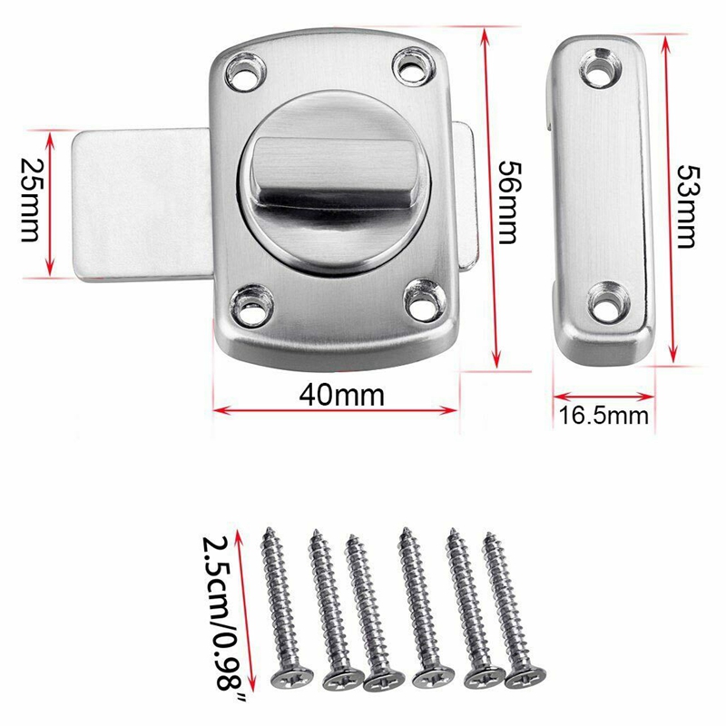 Privacy WC Latch Vacant Engaged Door Lock Toilet Shower cubicles & Bathroom Turn Twist Bolt Privacy Catch Latch