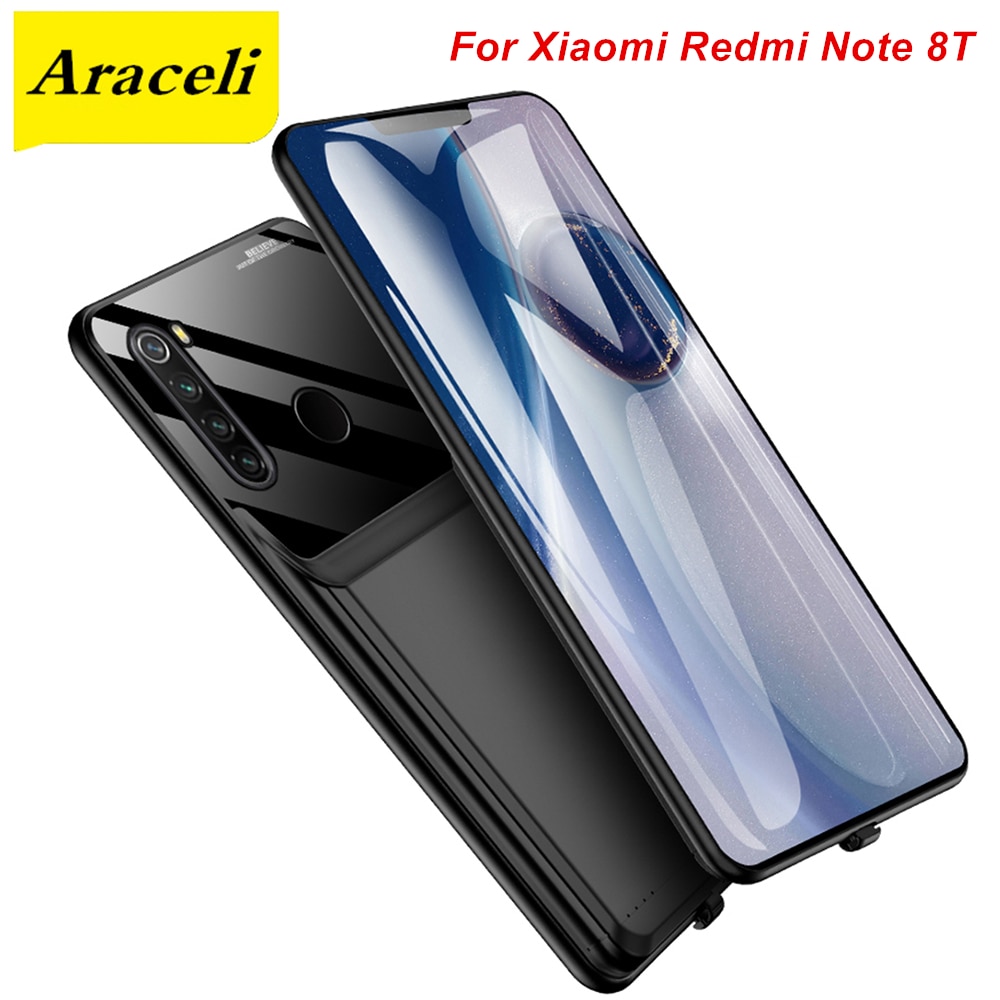 Araceli 10000 Mah Voor Xiaomi Redmi Note 8T Batterij Case Externe Smart Capa Batterij Cover Power Bank Note 8T Charger Case