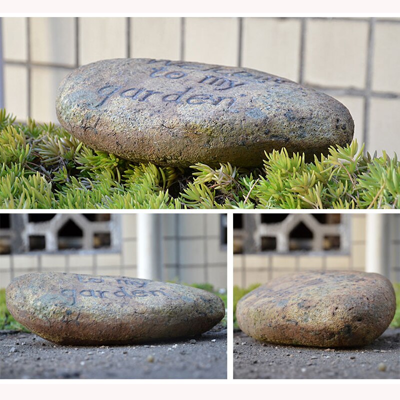 Panneau en pierre poterie rétro | Signes en argile, bienvenue dans mon jardin, Plaques symboles de bienvenue, décor de jardin pour maison américaine