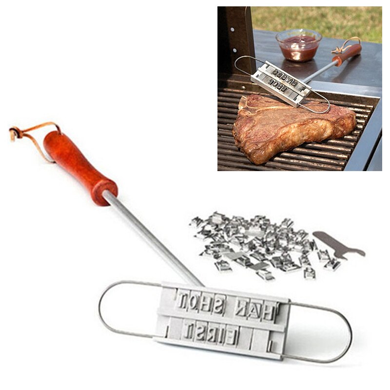 Barbecue Stamp Grill Letters Grill Fire Mark Seal Stamping Mould BBQ Tools Cooking BBQ Accessories