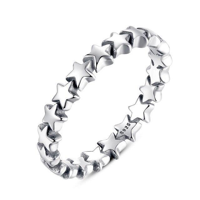 Huitan Paar Band Ring mit Stern frauen Schmuck Beste Valentines für Liebhaber Minimalistischen Stil Ringe Whosale: 7