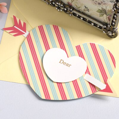 Papir hjerte & pil valentinekort 3d gratulasjonskort fargerike bursdagskort elsker låve: mini 1702 ii 06
