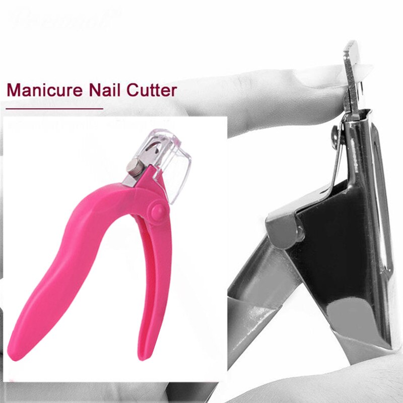 Draagbare U-Vormige Manicure Plastic Handvat Verstelbare Blade Rvs Nail Rand Schaar