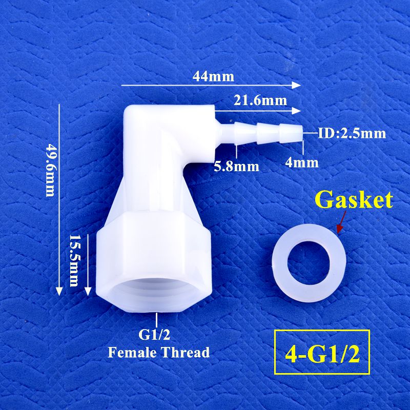 5~200Pcs G1/2 To 4~25mm Elbow Connector Garden Water Nozzle Aquarium Tank Elbow Adapter Irrigation Internal Thread Hose Joints: Gold / 1/2''