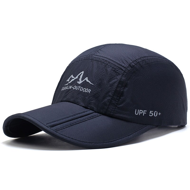 [AETRENDS] Ultradunne Sneldrogend Vouwen Baseball Cap Mannen Vrouwen Zomer Hoed Reizen Zonnescherm Hoeden Z-5119: Dark Blue
