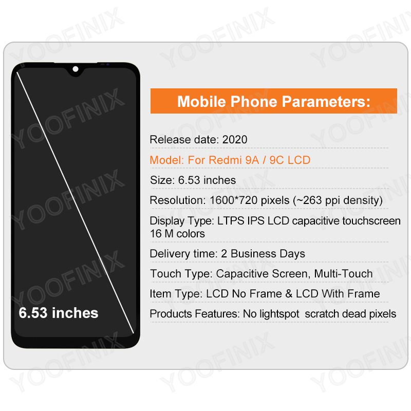 Oem-val för xiaomi redmi 9a lcd  m2006 c 3lg -skärm  m2006 c 3li pekskärm för xiaomi redmi 9c lcd  m2006c reservdelar