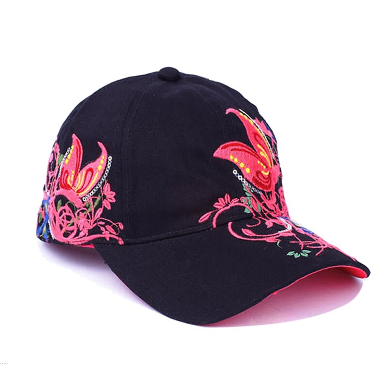 Youbome baseball keps hattar för kvinnor snapback fjärilar blommor kvinnlig bomull broderi ben gorras pappa hatt kepsar