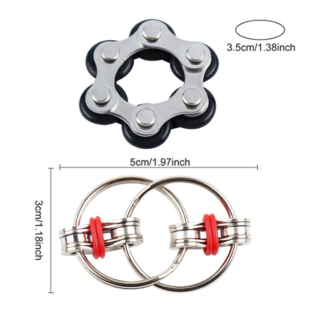 2pcs Flippy Chain Fidget Toy Relieves Stress Reducer Anxiety And Autism Suitable For Workplace School Reduce Depression Adults