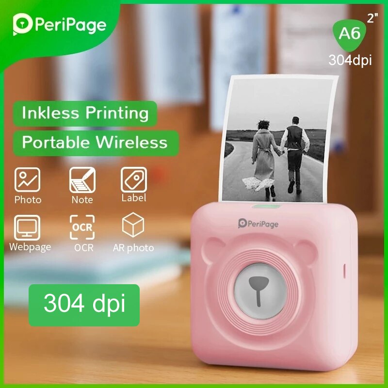 304dpi PeriPage A6 Etikett Drucker hoch Definition Druck Thermische Mini Drucker 2 &quot;Foto Rechnung Drucker für Android und iPhone