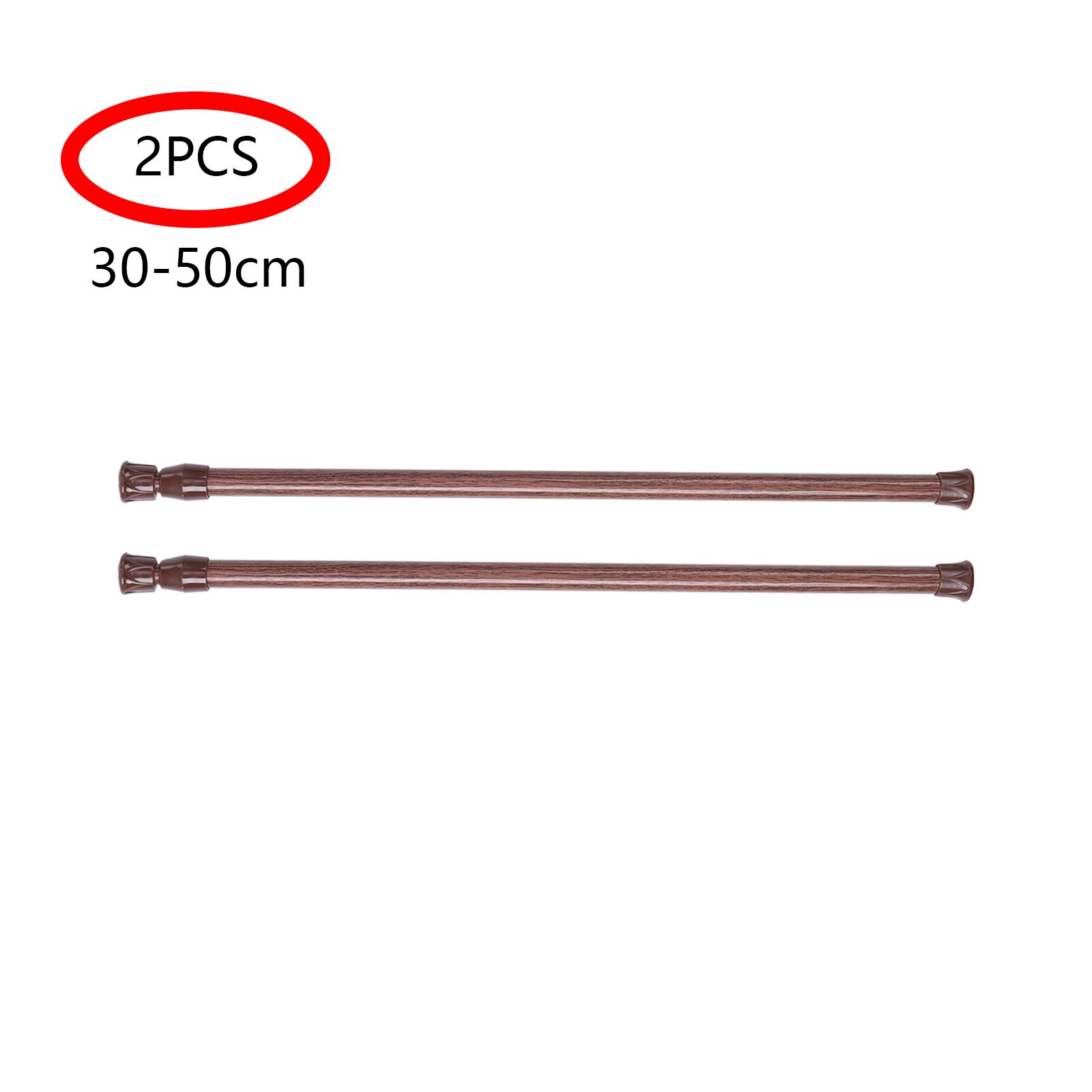 2 Bathroom Rods Shower Curtain Poles High Carbon Steel Bathing Rod Extendable Closet Wardrobe Pole Spring Loaded Tension Rod Kit: Brown B