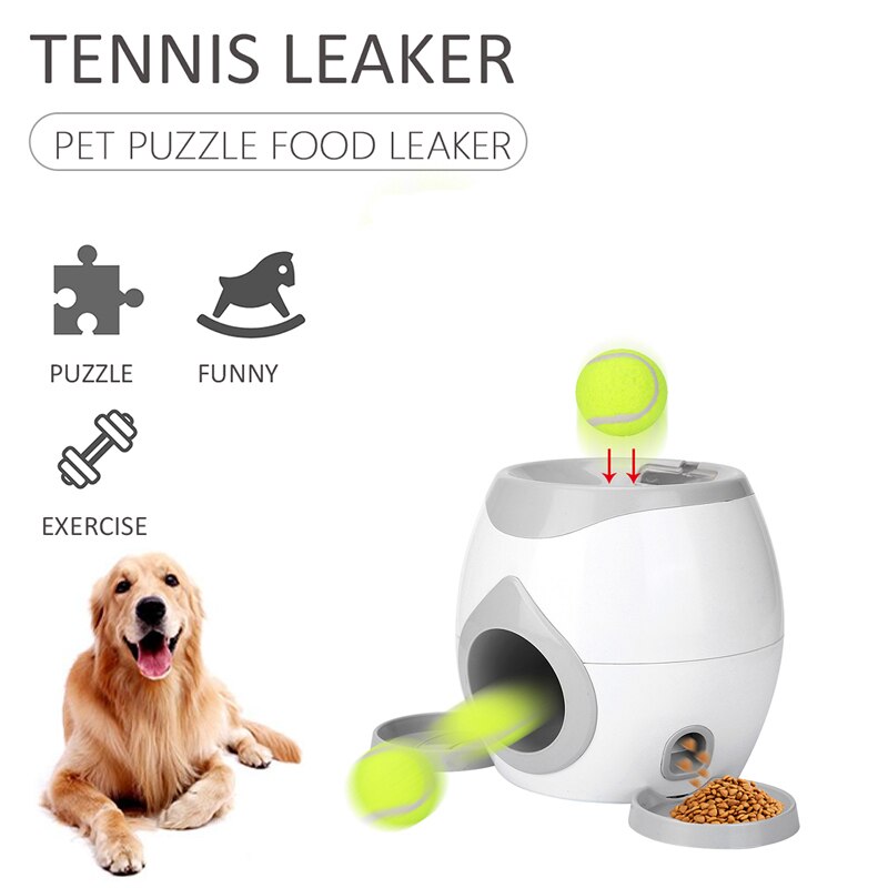 Interaktiv kugleboldstarter legetøj hund tennis mad belønning maskine kaster langsom føder legetøj velegnet til katte og hunde