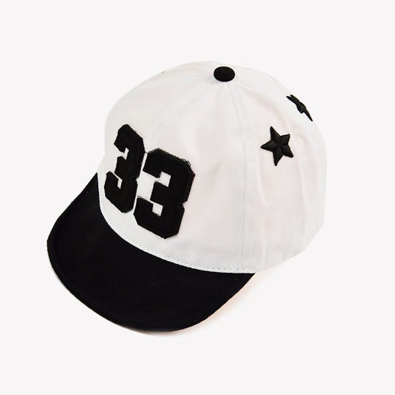 Brief Jongen Baby Cap Lente Zomer Kids Verstelbare Baseball Cap Effen Kleur Katoen Peuter Jongens Zonnehoed: number white