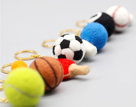 Basketball Football Tennis Pendant wool needlepoint kit wool felt needle felting decoration craft needlecraft DIY handmade