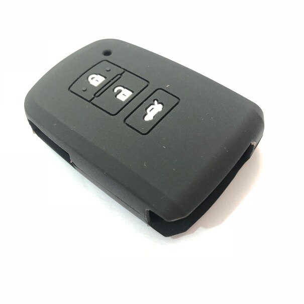 Smart Key Pouch Case Voor Toyota Auto Avalon Highlander RAV4 Camry Prius 3 Knop Siliconen FOB Houder Land Cruiser Corolla: Black
