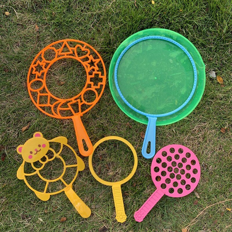 6Pcs Kleurrijke Bubble Wand Set Bubble Blower Speelgoed Set Voor Kinderen Zomer Grappige Grote Bubble Outdoor Speelgoed