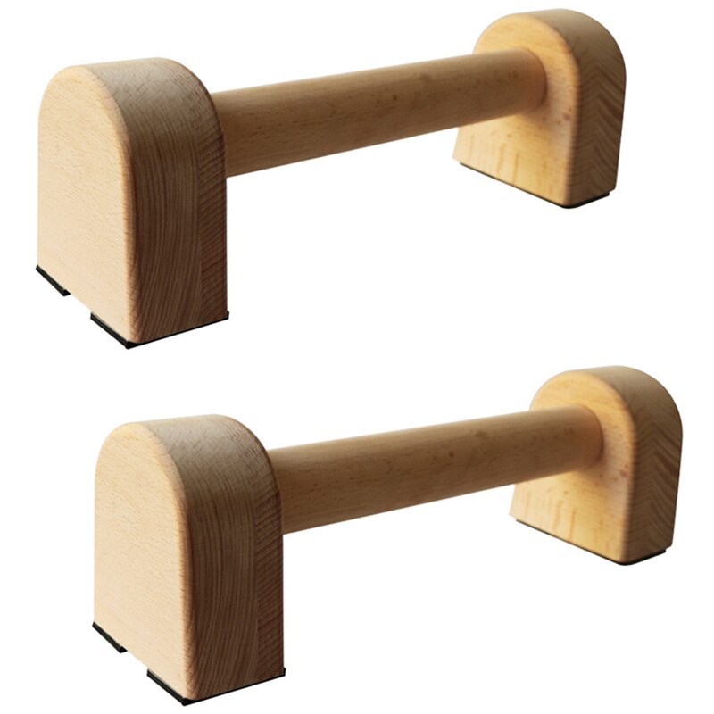 -Fitness 30cm Wood Push-Up Stands Sport Training Chest H Shaped Wooden Bars Calisthenics Handstand Double Rod