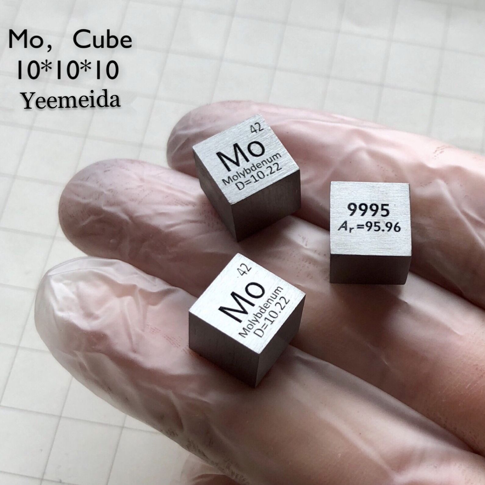 Element Cube 10Mm Pure Dichtheid Kobalt Nikkel Koper Zink Zirkonium Niobium Molybdeen Tin Tungsten Bismut Lood Antimoon Indium: 1pcs Molybdenum cube