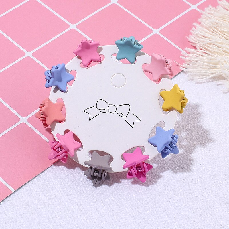 10PCS/Set Girls Cartoon Colorful Flower Mini Hair Claws Kids Sweet Hairpins Children Hair Accessories Cute Hair Clip: B7-1.5cm