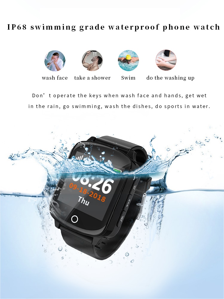 Reloj inteligente D200 D200SE localizador GPS para hombres y mujeres mayores reloj inteligente con llamada SOS Frecuencia Cardíaca presión arterial