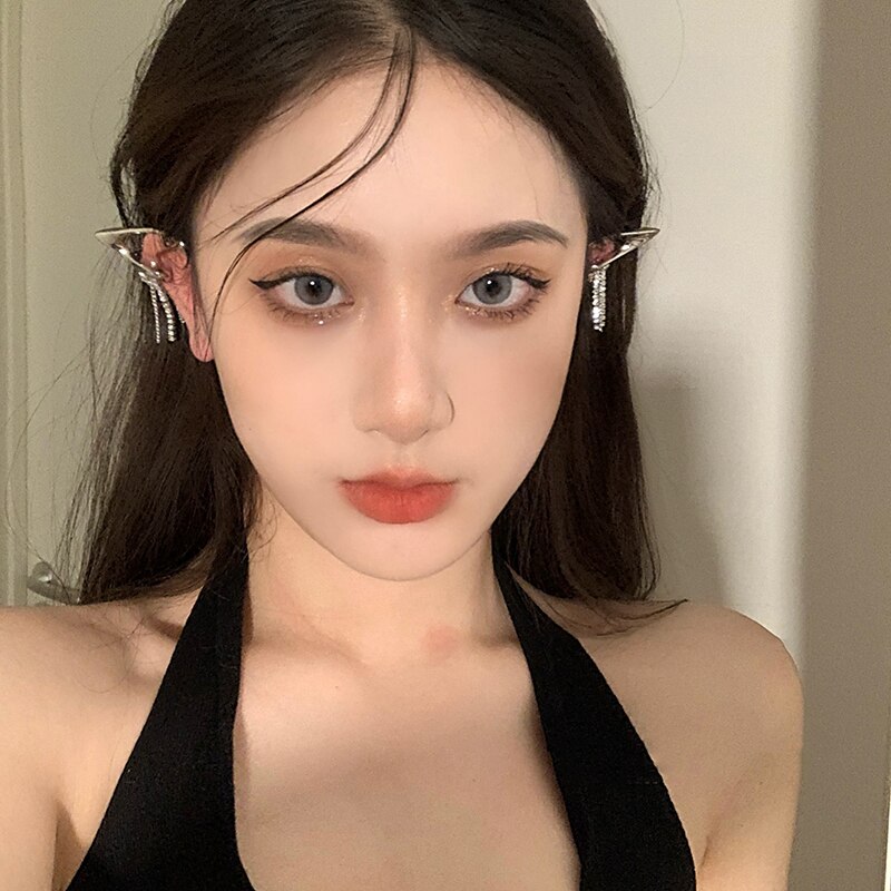 Vrouwen Fairy Clip Oorbellen Bone Clip High-End Elf Oor Haken Ins Temperament Kwastje Oorbellen Legering Modieuze Meisjes Oor sieraden